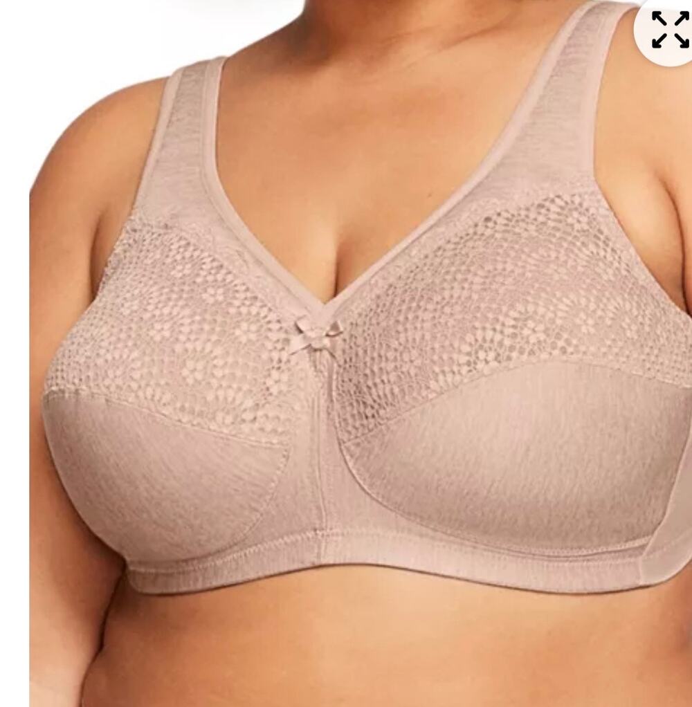 Glamorise Full Figure Plus  Magic Lift Moisture Control Wirefree Bra 1064 40h